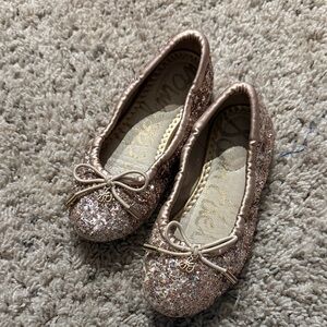 SAM EDELMAN Glittery Pink Felicia Kids Ballet Flats Size 11